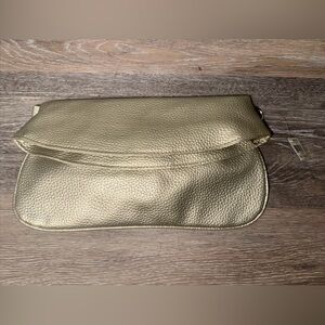 MSC Mainstreet Fold Clutch gold One size Zip Close Size 7.5H X 12L